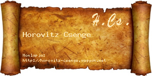 Horovitz Csenge névjegykártya